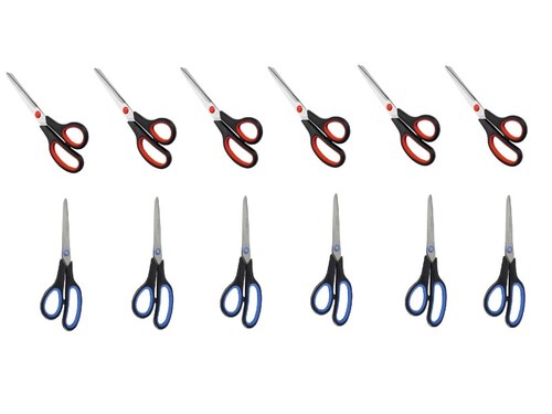 Tijeras Papelería Multiusos 12 Piezas De Buena Calidad De 20.5 Cm 8.5" Tijera de Acero Inoxidable