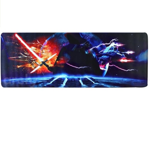 Mouse Pad Alfombrilla Grande 80x30cm Oficina, Casa O Gamer Star Negro 78