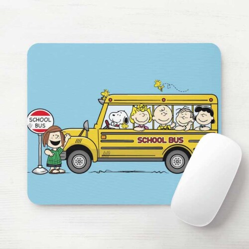 CHARLIE BROWN, ALMOHADILLA PARA RATON, MOUSEPAD BUS