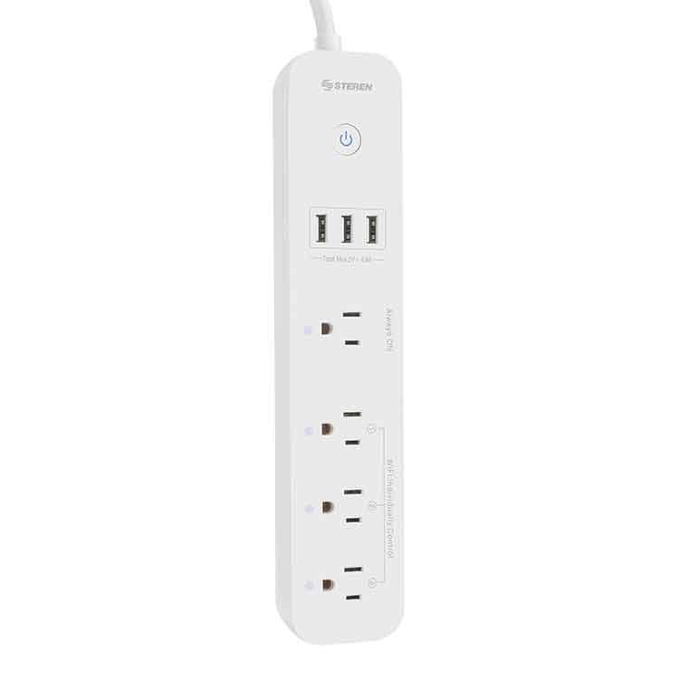 Multicontacto Wi-fi 4 Salidas Android Alexa Ios Steren Sh300