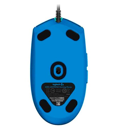 MOUSE GAMER USB LOGITECH G203 LIGHTSYNC AZUL 910-005795 .