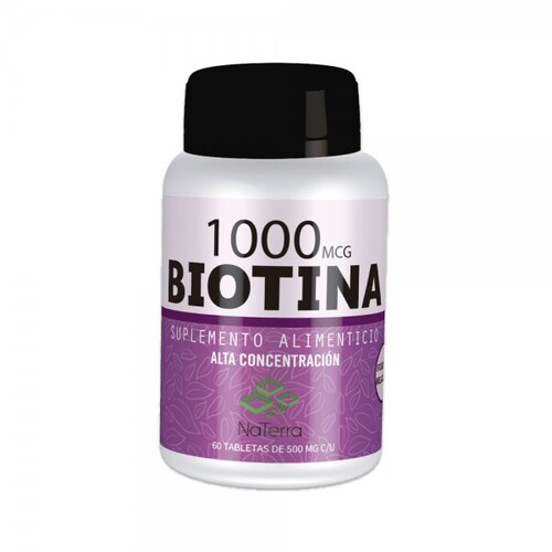 Biotina en tableta de 1000 mcg