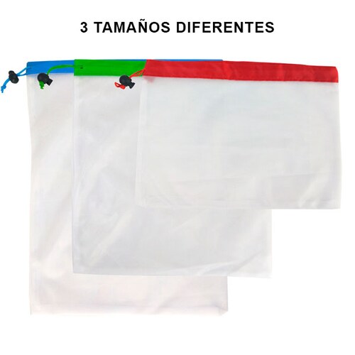 Bolsas Ecológicas para Verduras, Reutilizables, Lavables para Almacenamiento, 9 piezas, Supermercado 