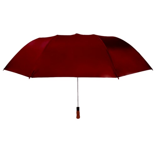 Paraguas Portátil Rojo Tipo Macana Semiautomático Liso Doble Tela