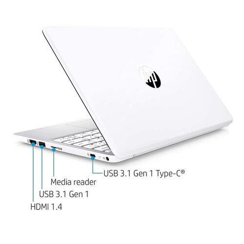 Laptop HP Stream 11 Celeron 64GB-4GB DDR4 Plata+Audifono+ mouse+USB 16GB + Mochila