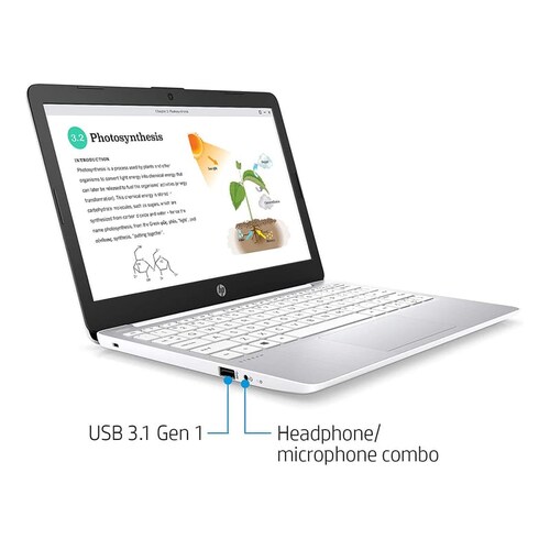 Laptop HP Stream 11 Celeron 64GB-4GB DDR4 Plata + Impresora + 500 Hojas Blancas+Colores+Usb 16GB