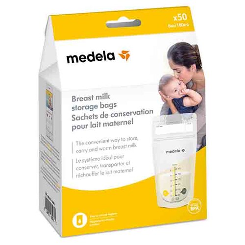 Medela Bolsas de 6oz/180ml para Almacenar Leche Materna- 50 pzs