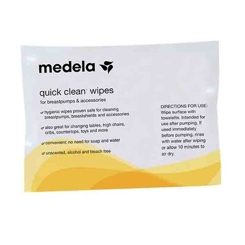 Medela Toallas Húmedas Quick Clean para Limpieza del Extractor y Accesorios- 40 pzs