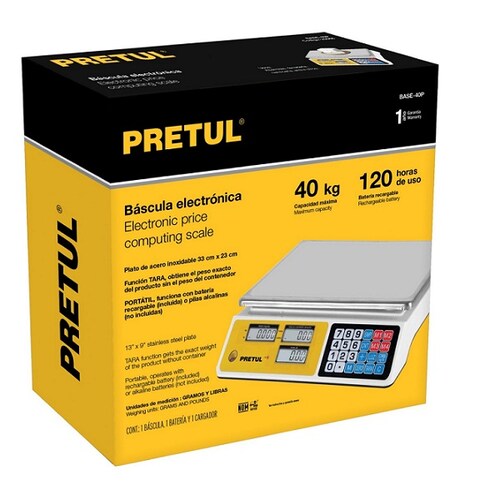 BASCULA  ELECTRONICA para Comercio  40 KG PANTALLA LCD ABARROTES CARNICERIAS POLLO 