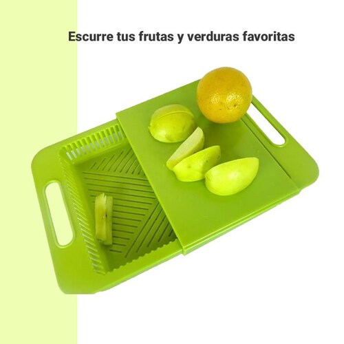 Tabla Para Picar Cortar Con Contenedor Escurridor Portatil