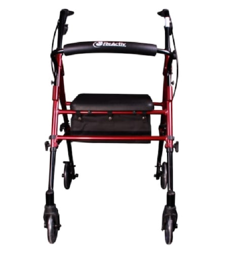 Andadera Ortopédica Tipo Rollator Ultra Compacta Adulto ReActiv Roja