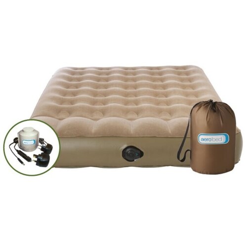 Colchon Inflable Queen Size Aerobed con Bomba Recargable Beige