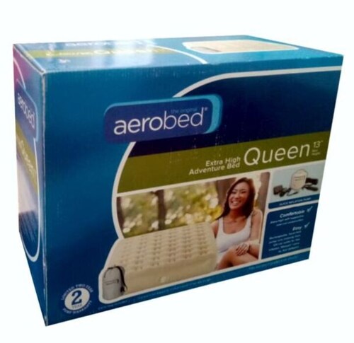 Colchon Inflable Queen Size Aerobed con Bomba Recargable Beige