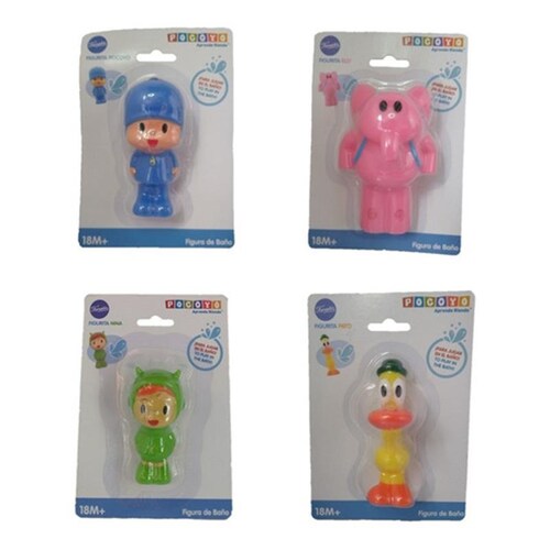 Set 4 Pocoyo, Nina, Ely, Pato Juguetes Para La Hora Del Baño