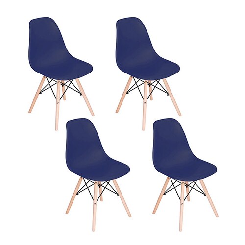 SET 4 SILLAS EAMES AZUL