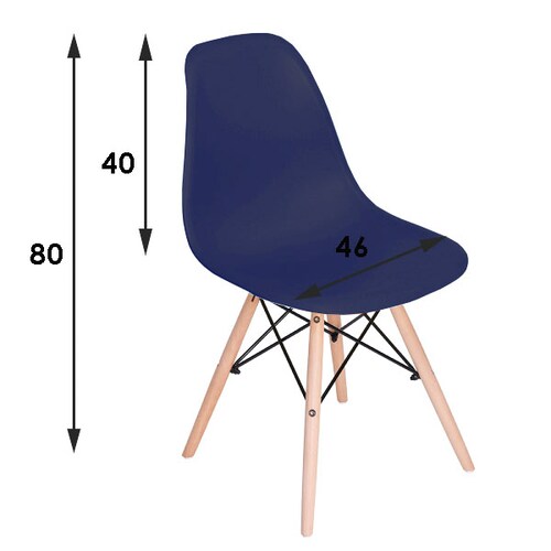 SET 4 SILLAS EAMES AZUL