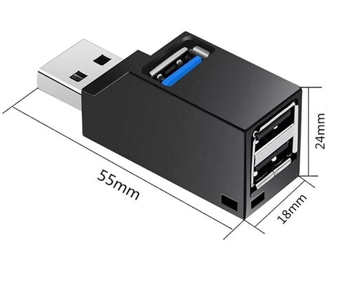 Splitter Hub Concentrador Multicontatos USB 2.0 3 Puertos Negro WYMECT
