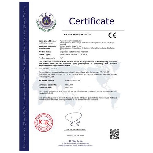 Cubrebocas Mascarilla Tapabocas KN95 Certificación FDA Caja con 20 Pzas Máxima Protección FFP2 5 Capas De Protección
