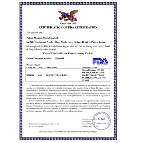 Cubrebocas Mascarilla Tapabocas KN95 Certificación FDA Caja con 20 Pzas Máxima Protección FFP2 5 Capas De Protección