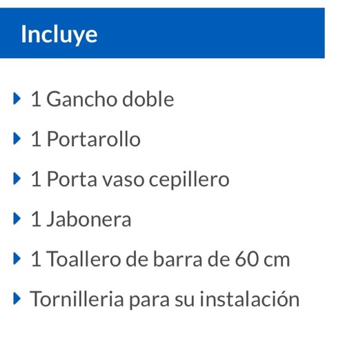 Juego de 5 accesorios para baño metálicos, Foset, Accesorios Para Baño,  49607