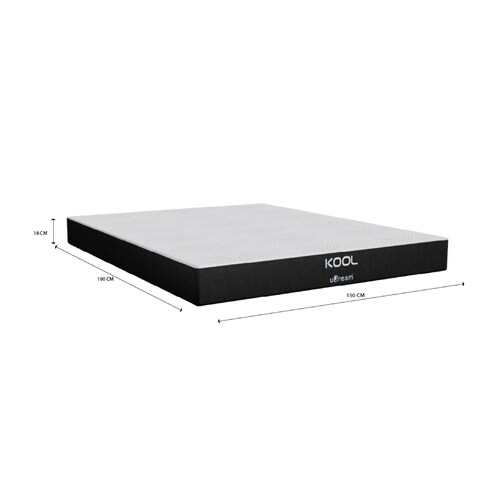 Colchón en caja uDream Modelo Kool con Memory Foam Queen Size.