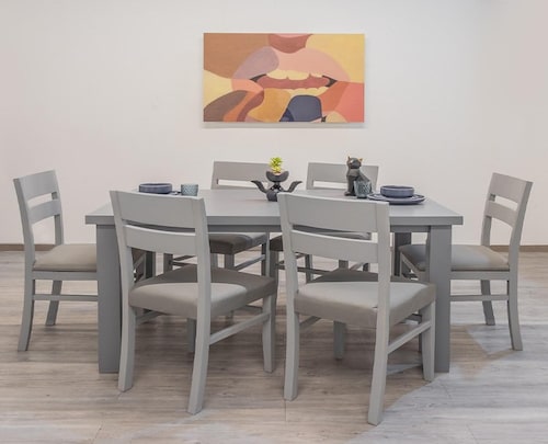Comedor Albany 6 Sillas Gris - Kessa.