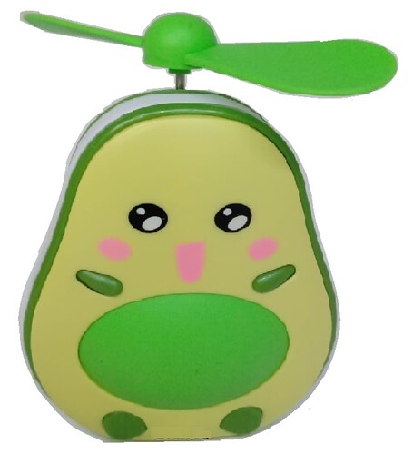 Espejo Ventilador y Luz LED Aguacate Verde - Hueso Verde Recargable Carga USB