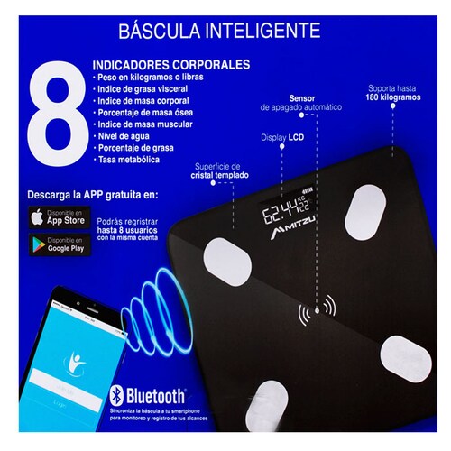 Bascula Digital De Cristal Templado Alta Resistencia Kg Y Lb