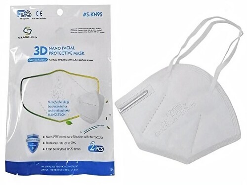 Cubreboca 3D nano facial 10 cubrebocas  KN95 blanco