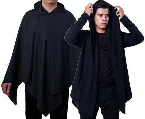 Poncho Con Gorro + Sueter Largo Cardigan (Combo 2 piezas) Gabán Combo Con Sueter, 