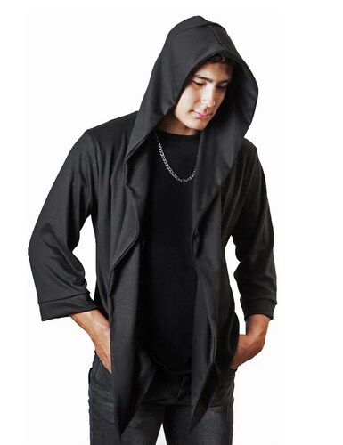 Kimono De Hombre Cardigan,( Combo Kimonos 2 Piezas ) hombre negro manga 3/4