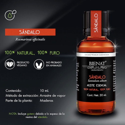 Bienat Aromaterapia Aceite Esencial de Sándalo 30 mL