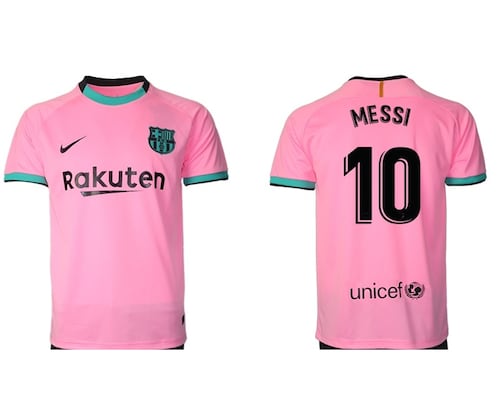 Jersey Barcelona 2021 Visita Rosa Messi 10 Talla S