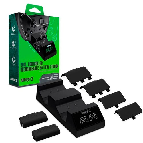 Estación de batería recargable de controlador dual NEGRA For Xbox Series® X / Xbox Series® S / Xbox One®
