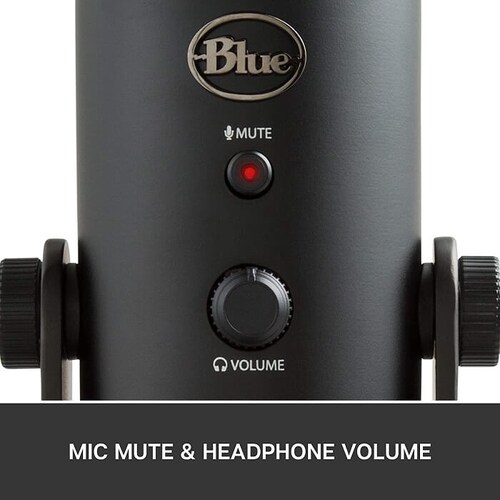Micrófono Profesional Blue Yeti Multipatrón Negro USB Grabación Streaming 988-000100