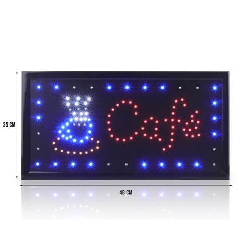 Letrero Luminoso Anuncio Café Led Colgante 48x25 Cm