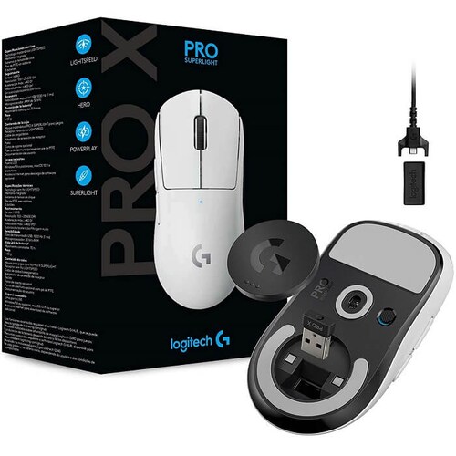 Mouse Logitech PRO X SUPERLIGHT USB Recargable Inalámbrico-Alámbrico Lightspeed 910-005941