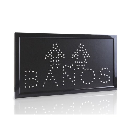 Letrero Luminoso Anuncio Baños Led Colgante 48x25 Cm