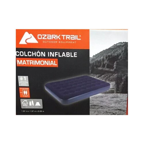  Colchón Inflable Matrimonial Para Camping Ozark Trail Azul