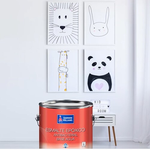 Galón de esmalte epóxico ANTIBACTERIAL BASE AGUA con catalizador SHERWIN WILLIAMS