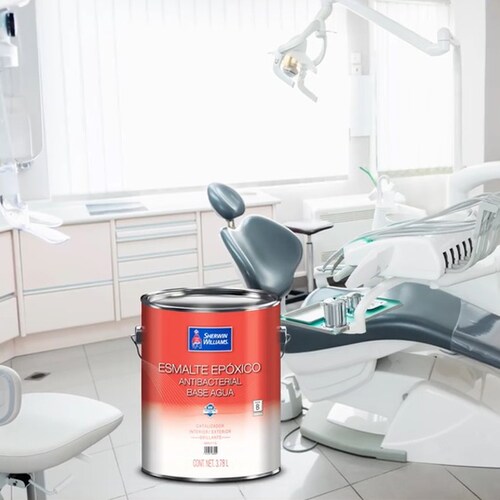 Galón de esmalte epóxico ANTIBACTERIAL BASE AGUA con catalizador SHERWIN WILLIAMS