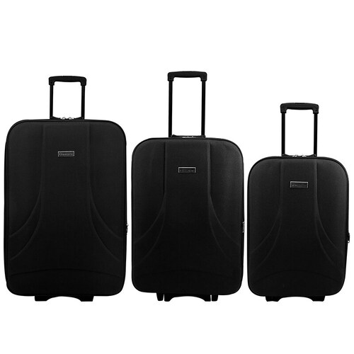 Set de Maletas Castellon Negro 20", 24" y 28" - Peak Tour