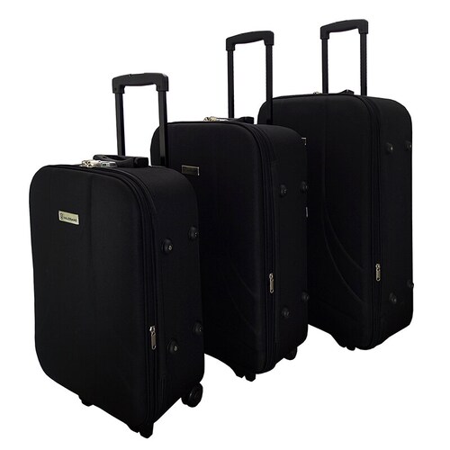 Set de Maletas Castellon Negro 20", 24" y 28" - Peak Tour