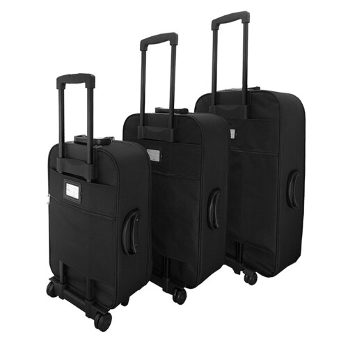 Set de Maletas Castellon Negro 20", 24" y 28" - Peak Tour