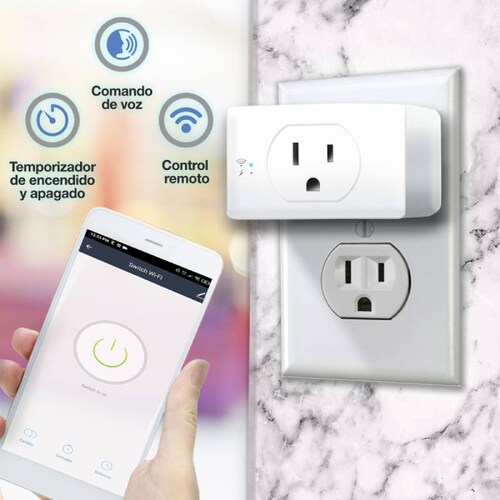 Contacto Inteligente de Pared Wi-Fi y USB Smart Home Compatible con Alexa y Google Home