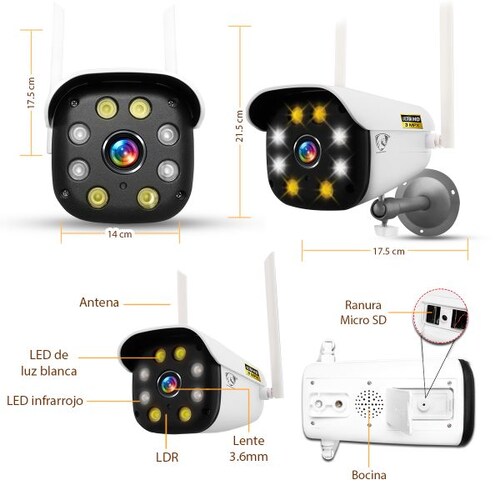 Cámara De Seguridad Inalámbrica Ip 3mpx Wifi Exterior P3