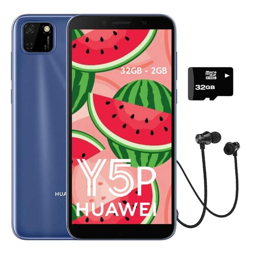 Huawei Y5p 32Gb 2GB Dual Sim - Azul + Micro SD32GB + Audifono