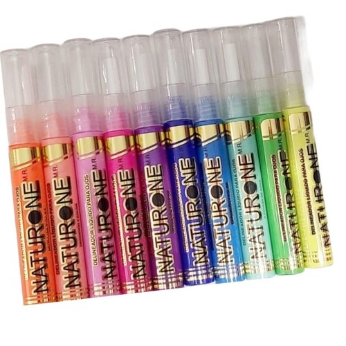 Kit 10 Delineadores Liquidos de Ojos Naturone Coleccion Neon.