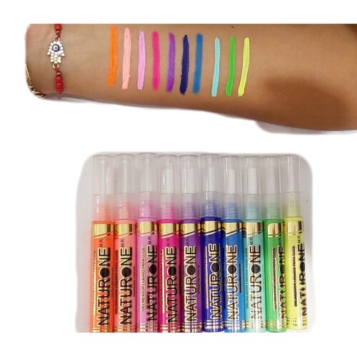 Kit 10 Delineadores Liquidos de Ojos Naturone Coleccion Neon.