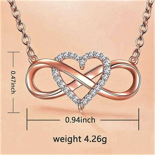 Dije Infinito con Cristal Swarovski y Baño de Oro Rosa Farcelli Jewelry INCLUYE CAJA PARA REGALO